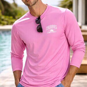 Chubbies “The Pink N’ Proud” Sun Crew Long Sleeve Performance Shirt – Size XL